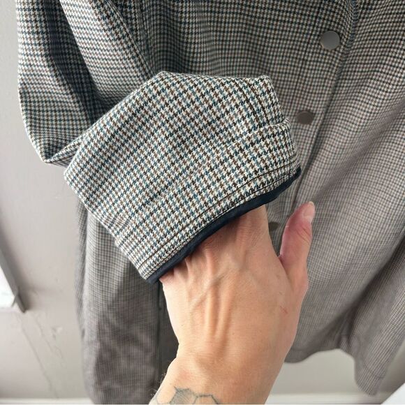 Worth Houndstooth Wool Blend Trenchcoat - Picture 4 of 8